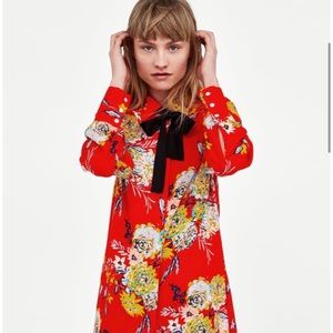Zara Floral Shirt Dress